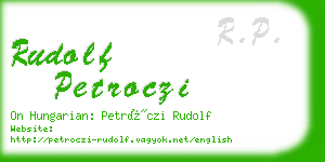 rudolf petroczi business card